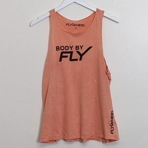 Flywheel Women's Medium Pink Tank Top With Body By Fly Print